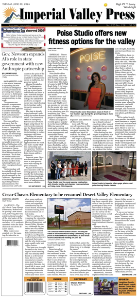 Cover of Imperial Valley Press