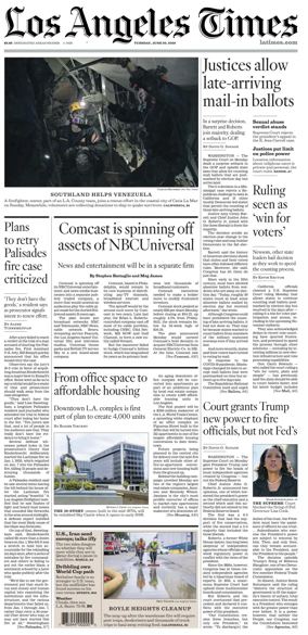 Cover of Los Angeles Times