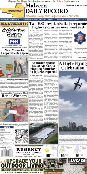 Cover of Malvern Daily Record