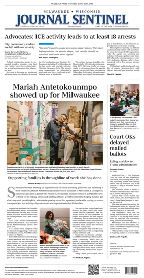 Cover of Milwaukee Journal Sentinel
