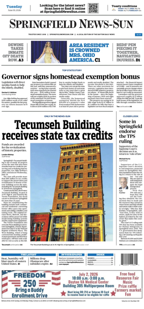 Cover of Springfield News-Sun