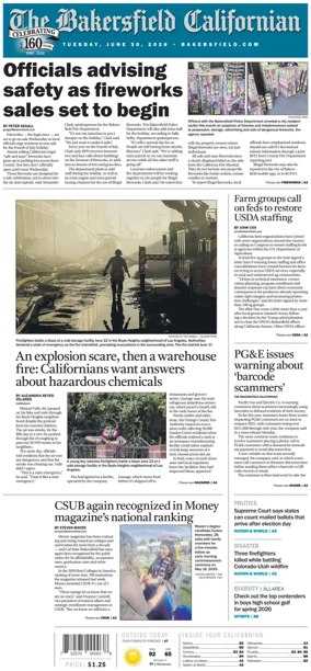 Cover of The Bakersfield Californian