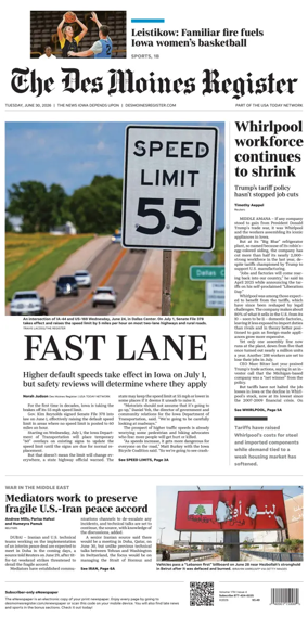 Cover of The Des Moines Register