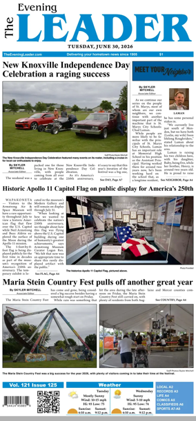 Cover of The Evening Leader