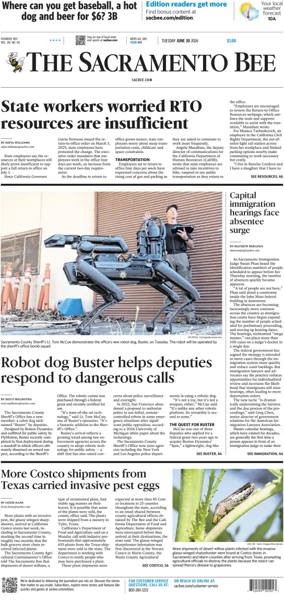 Cover of The Sacramento Bee