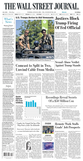 Cover of The Wall Street Journal