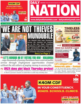 Cover of Daily Nation Newspaper
