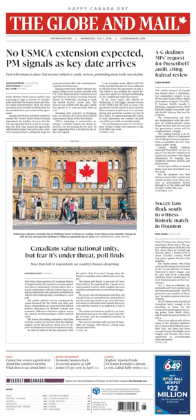 Cover of The Globe and Mail (Ontario Edition)