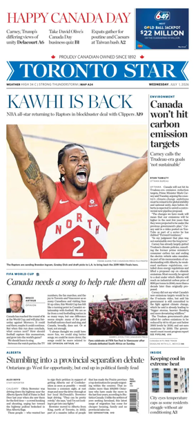 Cover of Toronto Star