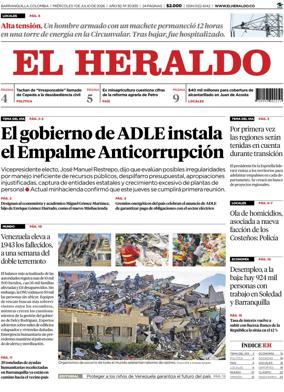 Cover of El Heraldo (Colombia)