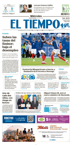 Cover of El Tiempo (Bogota)