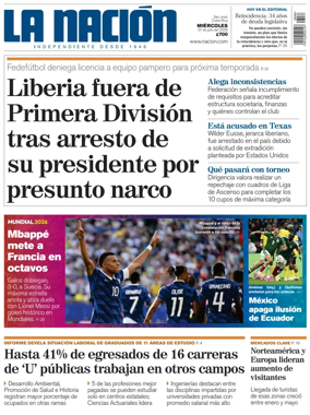 Cover of La Nacion (Costa Rica)