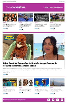 Cover of Euronews Culture and Sport (Portuguese)
