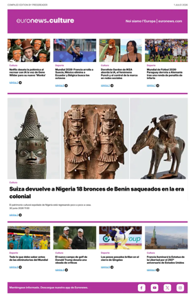 Cover of Euronews Culture and Sport (Spanish) Compiled Edition