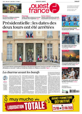 Cover of Ouest France (Cholet)