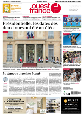 Cover of Ouest France (La Roche-sur-Yon - Fontenay-le-Comte)