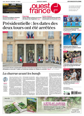 Cover of Ouest France (Les Sables-d'Olonne)