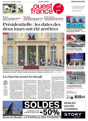 Cover of Ouest-France (Rennes Nord-Ouest)