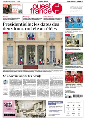 Cover of Ouest-France (Saint-Brieuc Lamballe)