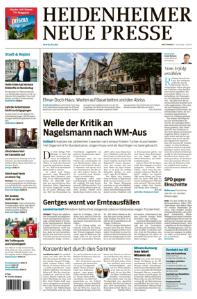 Cover of Heidenheimer Neue Presse