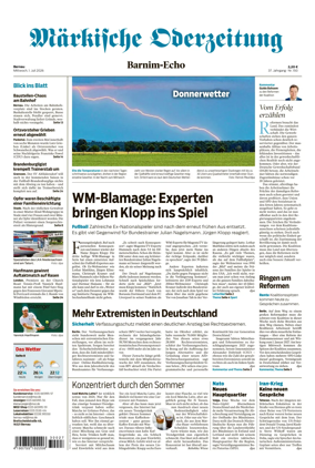 Cover of Markische Oderzeitung Bernau