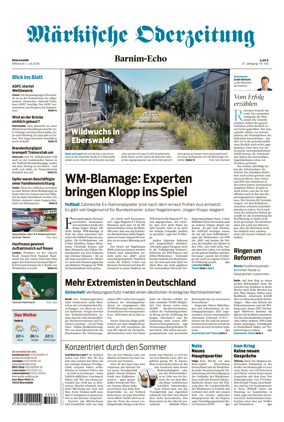 Cover of Markische Oderzeitung Eberswalde