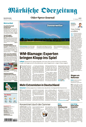 Cover of Markische Oderzeitung Eisenhuttenstadt