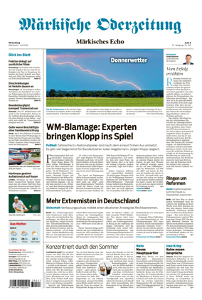 Cover of Markische Oderzeitung Strausberg