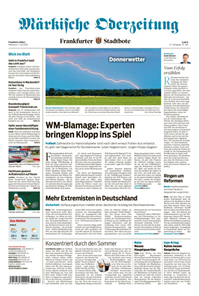 Cover of Markische Oderzeitung Frankfurt (Oder)