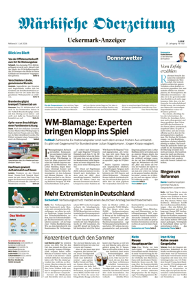Cover of Markische Oderzeitung Uckermarkanzeiger
