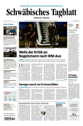 Cover of Schwabisches Tagblatt - Tubinger Chronik