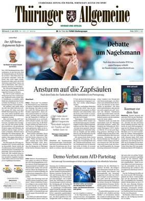 Cover of Thuringer Allgemeine (Weimar)