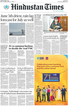Cover of Hindustan Times (West UP)