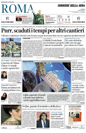 Cover of Corriere della Sera (Roma)