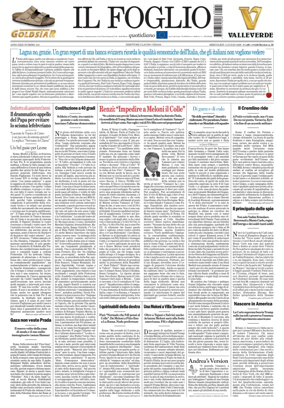 Cover of Il Foglio Quotidiano