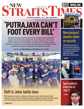 Cover of New Straits Times