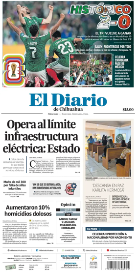 Cover of El Diario de Chihuahua
