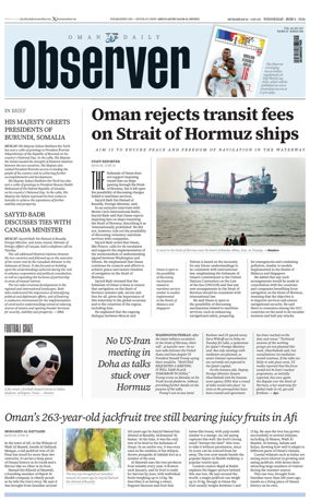 Cover of Oman Daily Observer
