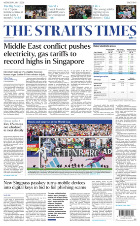 Cover of The Straits Times