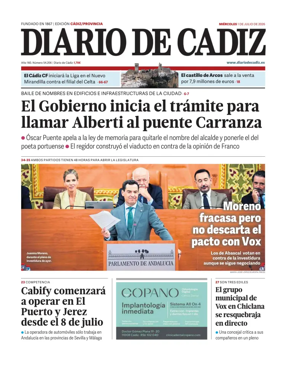Cover of Diario de Cadiz