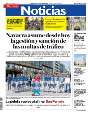 Cover of Diario de Noticias (Spain)
