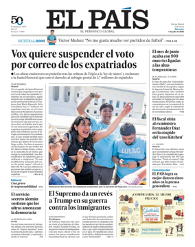 Cover of El Pais Madrid