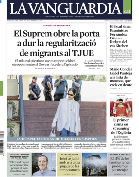 Cover of La Vanguardia (Catalonia - 1st edition)