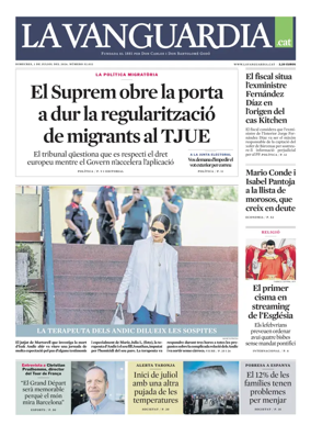 Cover of La Vanguardia (Catala)