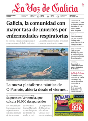 Cover of La Voz de Galicia (A Coruna)