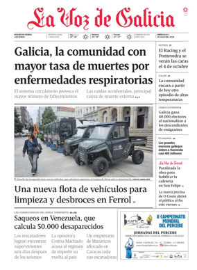 Cover of La Voz de Galicia (Ferrol)