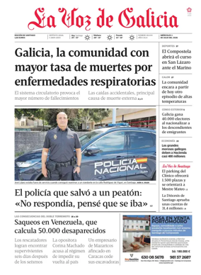Cover of La Voz de Galicia (Santiago)