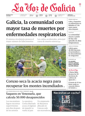 Cover of La Voz de Galicia (Vigo)