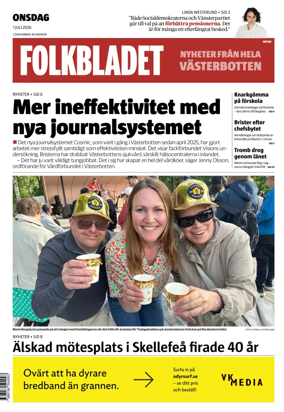 Cover of Folkbladet Vasterbotten