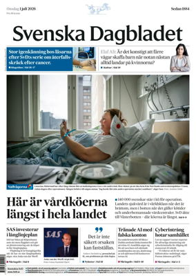 Cover of Svenska Dagbladet